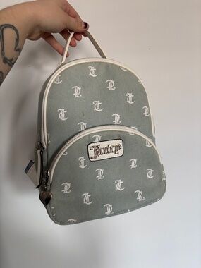 Juicy Couture Sage Green and White Mini Backpack